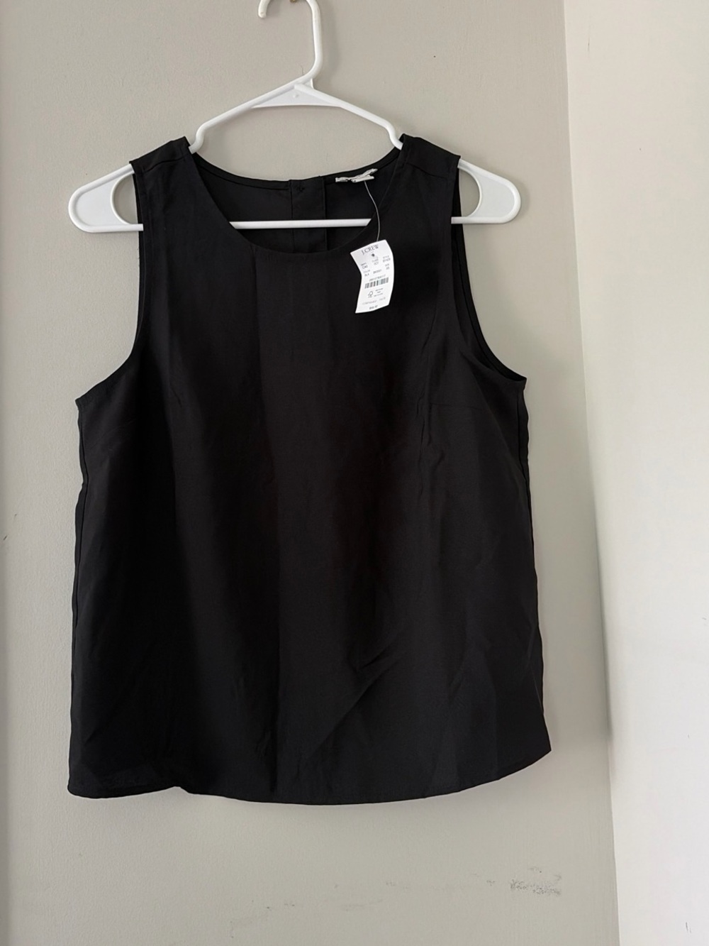 J. Crew Black Sleeveless Round-Neck Shell Top